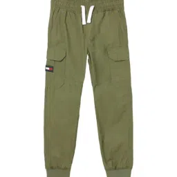 TOMMY HILFIGER Wild Olive Solid Regular Fit Cargo-image-73
