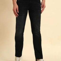 Cantabil Black Regular Fit Solid Denim Jeans-image-45