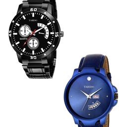 TARIDO Men Embellished Dial & Straps Analogue Watch td4501sm01_TD3119SL04_Combo-4