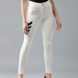 DOLCE CRUDO White Plain Jeans-image-16