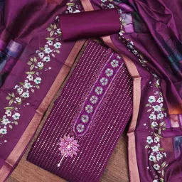 KALINI Embroidered Pure Silk Unstitched Dress Material-image-81