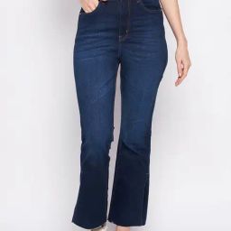 MADAME Dark Blue Regular Fit Mid Rise Jeans-image-69