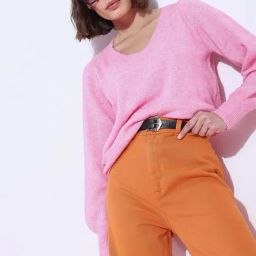 Vero Moda Pink Self Design Pullover-picture-11