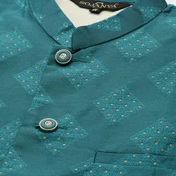 SOJANYA Regular Kurta With Churidar & With Nehru Jacket image 2