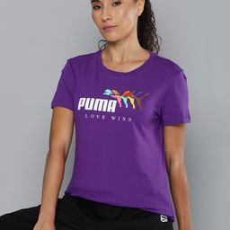 Puma Women LOVE WINS Brand Logo Printed Pure Cotton T-shirt-image-23