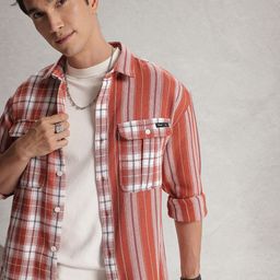 WROGN Striped Relaxed Fit Casual Shirt-image-16