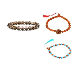 Divine souvenirs Unisex Set Of 3 Artificial Beaded Elasticated Bracelets-2