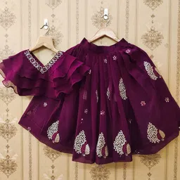 DHRUV CREATION Girls Embellished Tie and Dye Ready to Wear Lehenga &-picture-30