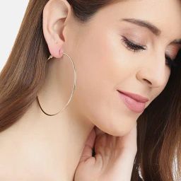 YouBella Mixed Metal Finish Golden & Silver Hoop Earrings for Women - Set of 24-6