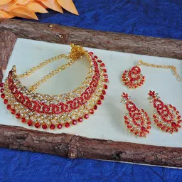VATSALYA creation Women Red Jewellery Set-image-56