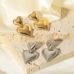 DressBerry Heart Shaped Drop Earrings-11