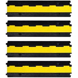Ladwa Speed Breaker Bump for Road Safety Plastic Yellow & Black, LSI-Cable Ramp2 RR-P4 (Pack of 4)-44