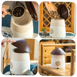 holibanna 1 Pc Desktop Trash Can Mini Trash Can Simple Household Trash Can Trash Can with a Lid Push Rubbish Can Press Suitable Plastic Trash Can Push-Type Household Trash Can Push Trash Can image 2