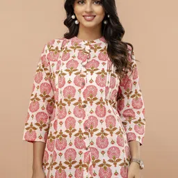 FERANOID Women Ethnic Motifs Printed Pure Cotton Kurti-image-26