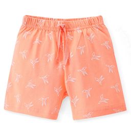 Babyhug Cotton Knit Shorts Paper Plane Print - Orange-image-73