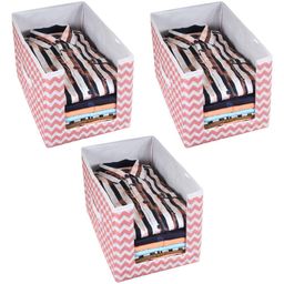 PrettyKrafts 3 Pcs Large Capacity Stackable Shirt Stacker, Storage Bins, Closet Organizers, Foldable Storage Boxes,Shelf Organizer, Shelves Basket Storage Bin For Organizing Clothing, Toys, Wave Peach-12