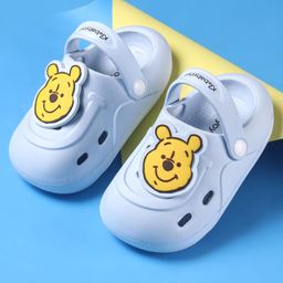 Babyoye Disney Clogs with Backstrap Winnie the Pooh Applique - Sky Blue-image-13