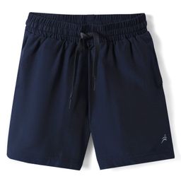 Pine Active Woven Above Knee Length Solid Color Shorts - Navy Blue-image-61