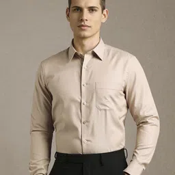 Louis Philippe Men Textured Spread Collar Pure Cotton Formal Shirt-picture-20