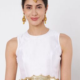 studio rasa Embellished Round Neck Crop Top-picture-56
