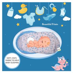 Toddylon Baby Bedding Set New Born Mosquito Net Bed & Sleeping Bag Combo - Blue image 3