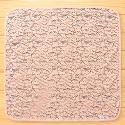 Simply Interlock Knit Bath Towel with Dino & Text Print L 80 x B 80 cm - Peach image 3