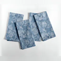 Vargottam 12-Pcs Blue & White Printed Cotton Table Napkins-9