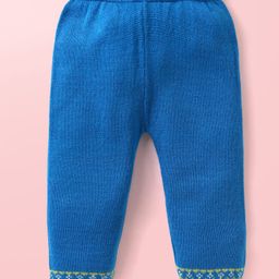 Babyhug Full Sleeves Hooded Front Open Sweater Set With Floral & Stripe Design - White & Blue image 4