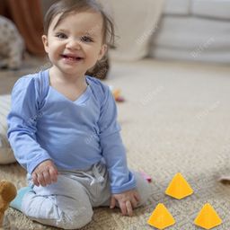 BitFeex Squeezy Triangle Shape Toy Soft Rubber, Chu Chu Sound, Fun Bath Time Toy for Kids 1+ Years, Color May Vary image 5