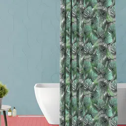 ArtzFolio Green & White Printed Waterproof Shower Curtain-image-45