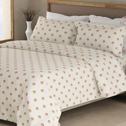 Boutique Living India White & Red Ethnic Motifs 200 TC King Bedsheet with 2 Pillow Covers-image-37