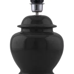 Homesake Black Ceramic Table Lamp with Drum Shade (Bulb Included) - Set of 1 image 4