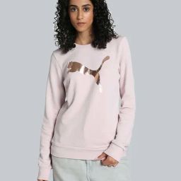 Puma Pink Printed Sports Sweatshirt-image-92