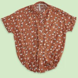 Pantaloons Junior Brown & White Floral Print Top-picture-1