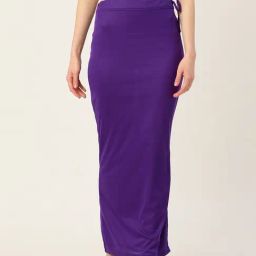 Ms.Lingies Purple Plain Saree Shapewear-62
