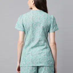Meeranshi Green Printed Top Shorts Set image 2