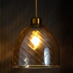 Whispering Homes Glimmer Glow Gold Glass Hanging Pendant Lamp - Dome Shade-16