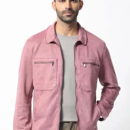Rare Rabbit Pink Regular Fit Solid Jacket-image-87