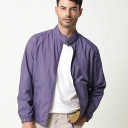 Rare Rabbit Purple Regular Fit Solid Reversible Jacket-image-61