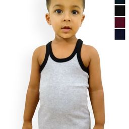 inner element Infant Boys Pack Of 5 Cotton Round Neck Racerback Vests Gymvest_121_PK5_45-44