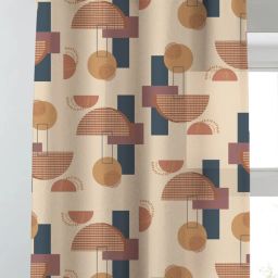 SPACES DRAPE STORY Boho Digital Print Cream & Indigo Polyester 9 ft Long Door Curtains - Set of 2 image 2