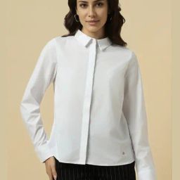 Allen Solly White Polyester Solid Regular Fit Casualshirts-image-59