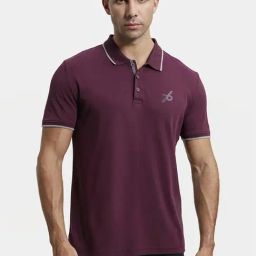 Jockey 3911 Wine Super Combed Cotton Rich Half Sleeves Polo T-Shirt (Logo Design May Vary)-image-61