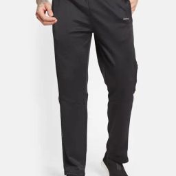 Octave Black Cotton Regular Fit Trackpants-image-14