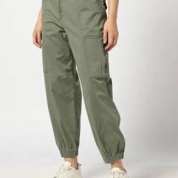 GAP Green Regular Fit Solid Joggers-image-86
