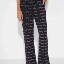Dreamz By Pantaloons Jet Black Cotton Regular Fit Printed Pyjamas-picture-17