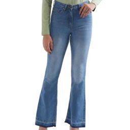 Elle Blue High Rise Bootcut Jeans-image-66