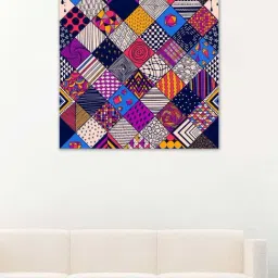 999store Multicolor Abstract Squares Canvas Painting-4