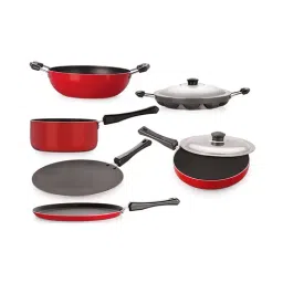 Nirlon Non-Stick Red Aluminium Cookware - Set of 6 Piece-45