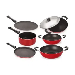 Nirlon Non-Stick Red Aluminium Cookware Combo Cooking Set-18